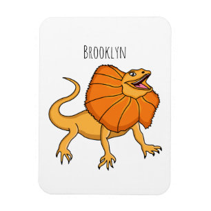 Magnet Flexible Caricature de lézard à col frisé orange