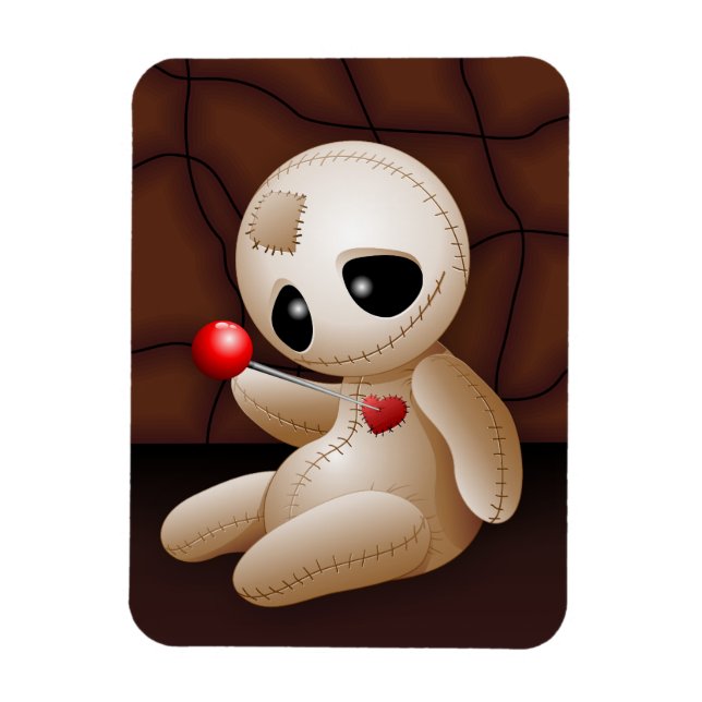 Magnet Flexible Caricature de poupée vaudou en amour (Vertical)