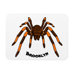 Magnet Flexible Caricature déplaisante de tarantule brun et orange