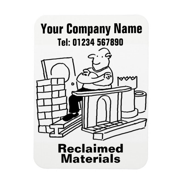 Magnet Flexible Caricature des matériaux récupérés. Promotion comm (Vertical)