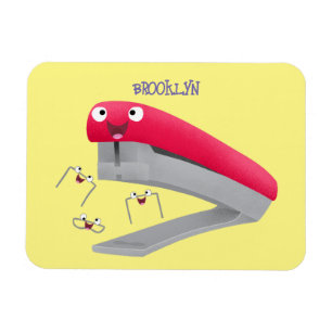 Magnet Flexible Caricature en agrafeuse rouge pâle