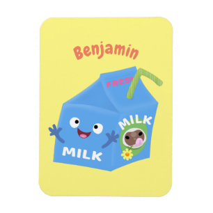 Magnet Flexible Caricature en carton de lait joyeux