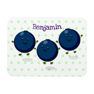 Magnet Flexible Caricature mignonne de bleuets violets