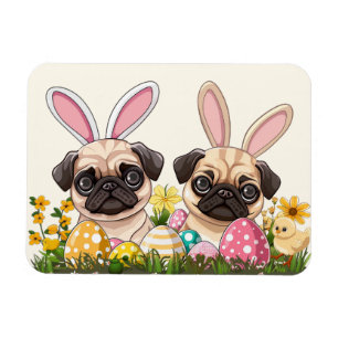 Magnet Flexible Carlin de Pâques Chiens Lapin Oreilles