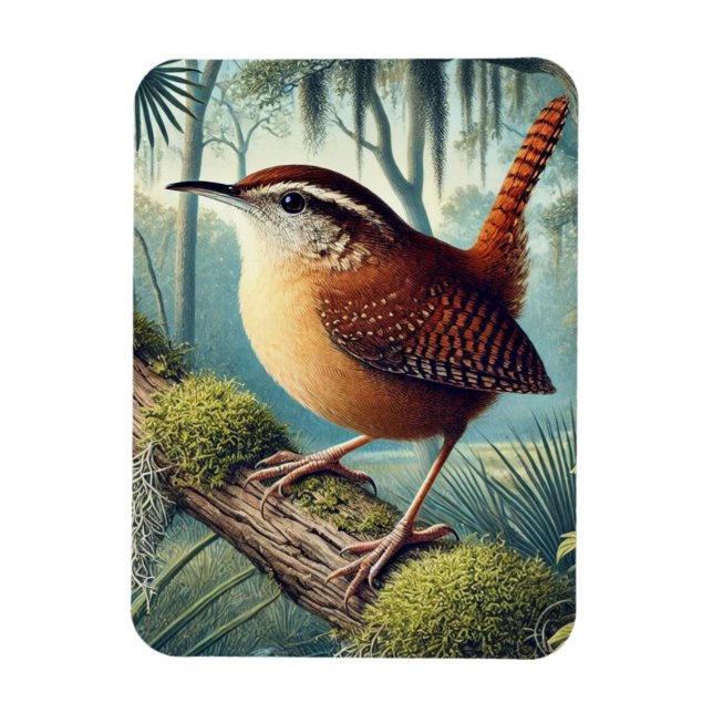 Magnet Flexible Caroline du Sud État Oiseaux Carolina Wren (Vertical)