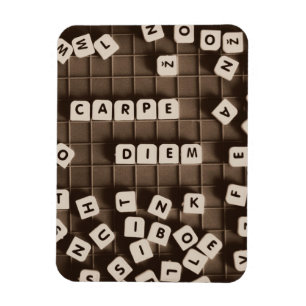 Magnet Flexible Carpe Diem Carreaux de lettre rayée