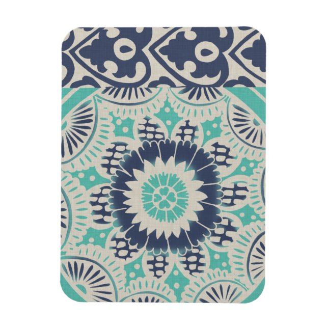 Magnet Flexible Carreau bleu Batik III (Vertical)