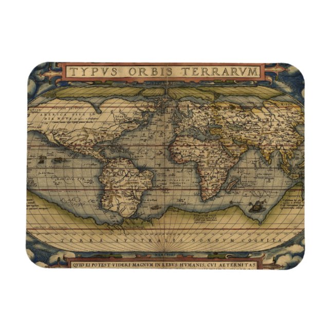 Magnet Flexible Carte antique du monde (Horizontal)