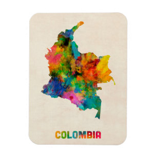 Magnet Flexible Carte d'aquarelle de la Colombie