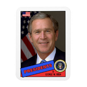 Magnet Flexible Carte de base-ball George W. Bush