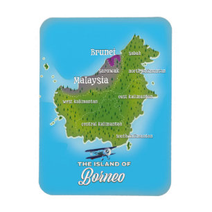Magnet Flexible Carte de Bornéo