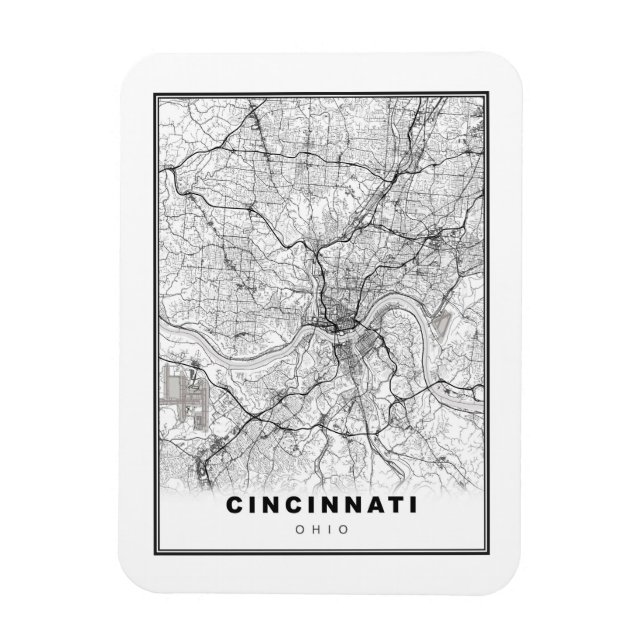 Magnet Flexible Carte de Cincinnati (Vertical)