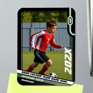 Magnet Flexible Carte de collection de joueur de football en noir 