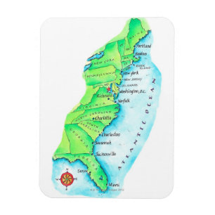 Magnet Flexible Carte de Côte Est américaine