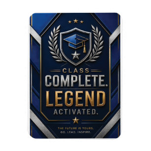 Magnet Flexible Carte de Félicitations de Diplôme Luxe Bleu Mari