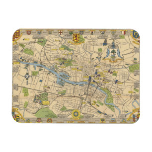 Magnet Flexible Carte de Glasgow, Angleterre