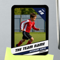 Carte de joueur de football en bleu noir vigoureux