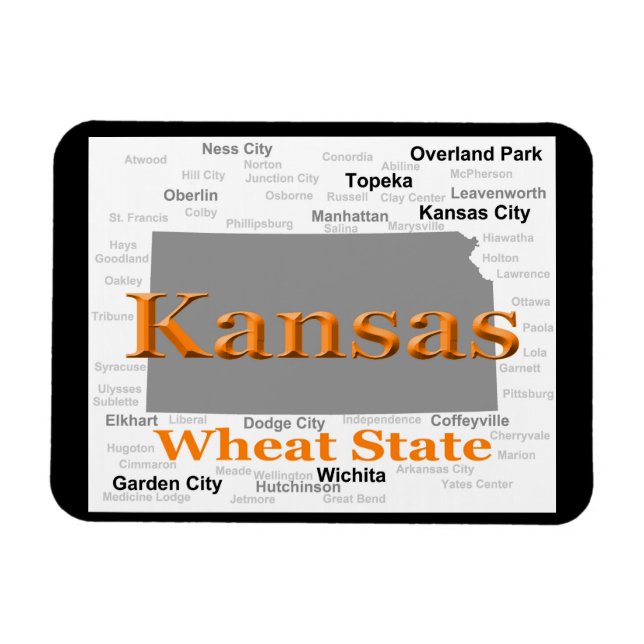 Magnet Flexible Carte de la fierté d'état du Kansas (Horizontal)