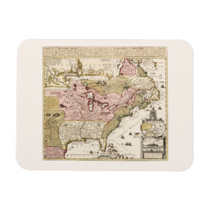 Magnet Flexible Carte de la Nouvelle-France en français médiéval d