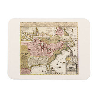 Magnet Flexible Carte de la Nouvelle-France en français médiéval d