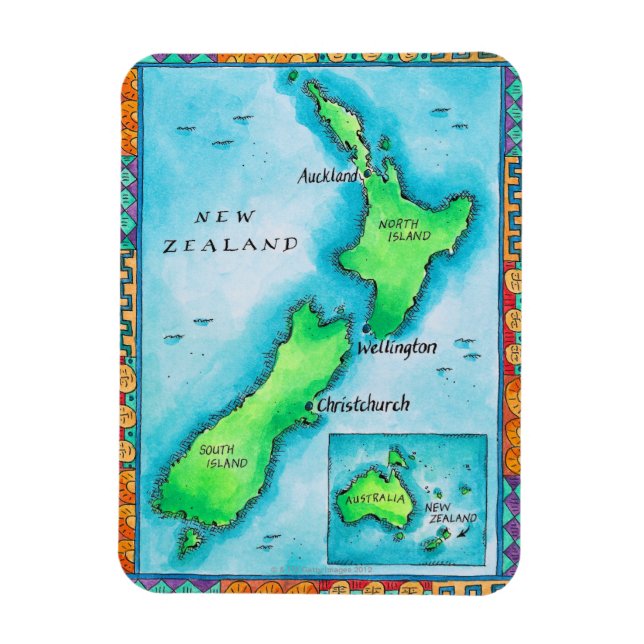 Magnet Flexible Carte de la Nouvelle-Zélande (Vertical)