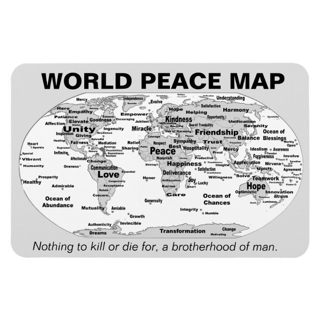 Magnet Flexible Carte de la paix mondiale (Horizontal)