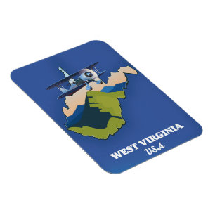 Magnet Flexible Carte de la Virginie-Occidentale États-Unis