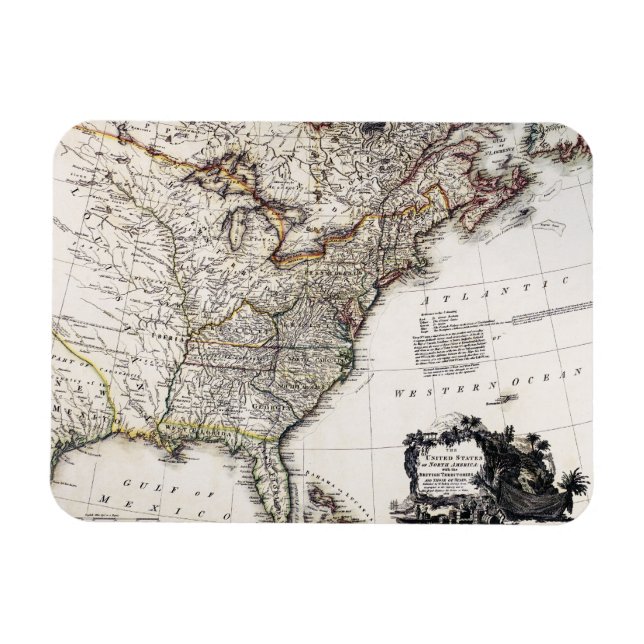 MAGNET FLEXIBLE CARTE DE L'AMÉRIQUE, 1809 (Horizontal)