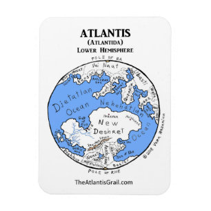 Magnet Flexible Carte de l'Atlantide - hémisphère inférieur -