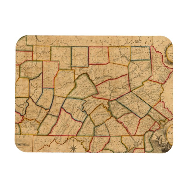 Magnet Flexible Carte De L'État De Pennsylvanie (Horizontal)