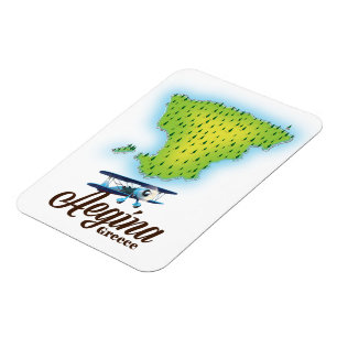 Magnet Flexible Carte de l'île d'Aegina Grèce