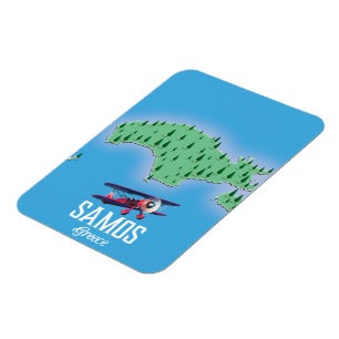 Magnet Flexible Carte de l'île grecque de Samos