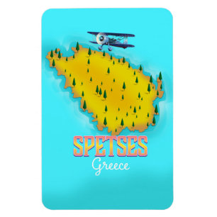 Magnet Flexible Carte de l'île grecque Spetes poster de voyage