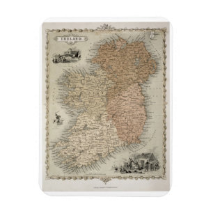 Magnet Flexible Carte de l'Irlande, c.1850 édité (en main-color