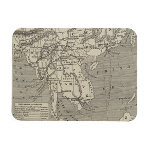 Magnet Flexible Carte de l'itinéraire proposé vers la Chine de