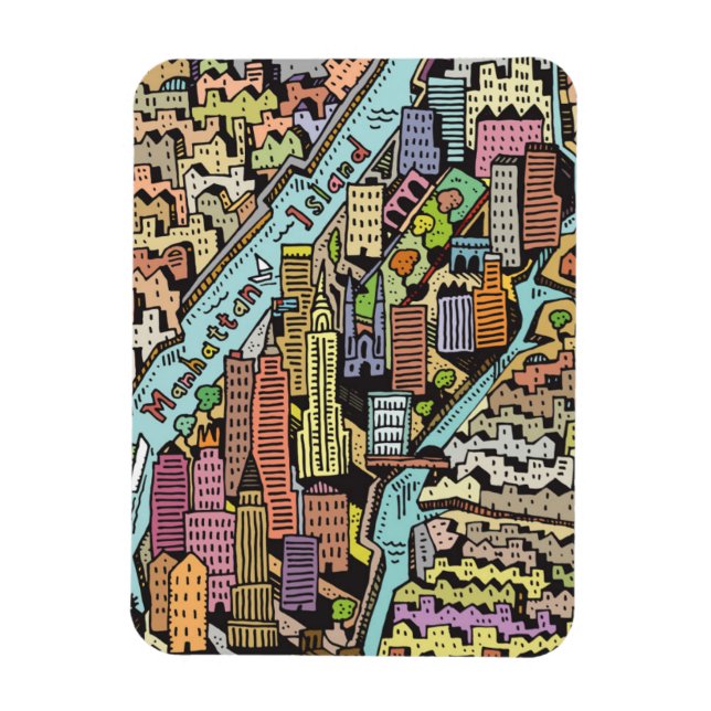 Magnet Flexible Carte de New York (Vertical)