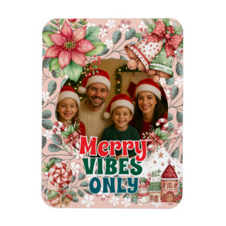 Magnet Flexible Carte de Noël drôle – Bonnes Vibrations Uniquement