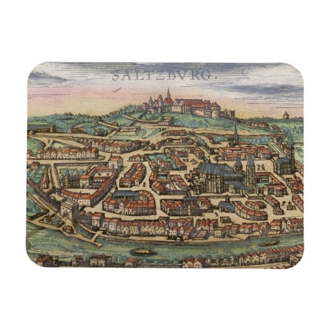 Magnet Flexible Carte de Nuremberg, Ulm, et Saltzburg, de 'Civita (Horizontal)