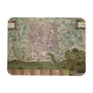 Magnet Flexible Carte de Palerme, de "Civitates Orbis Terrarum"