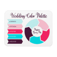 Carte de palette de couleurs mariage avec codes de