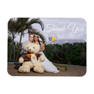 Magnet Flexible Carte de remerciement de mariage romantique