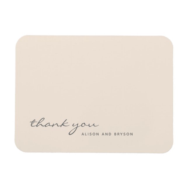 Magnet Flexible Carte de remerciements de script moderne Peach (Horizontal)