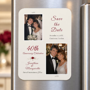Magnet Flexible Carte de sauvegarde de date du 40e anniversaire av