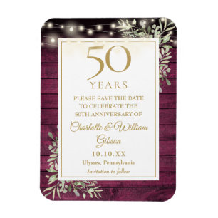 Magnet Flexible Carte de sauvegarde du 50e anniversaire de mariage