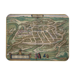 Magnet Flexible Carte de Vilnius, Lithuanie, de 'Civitates Orbis T
