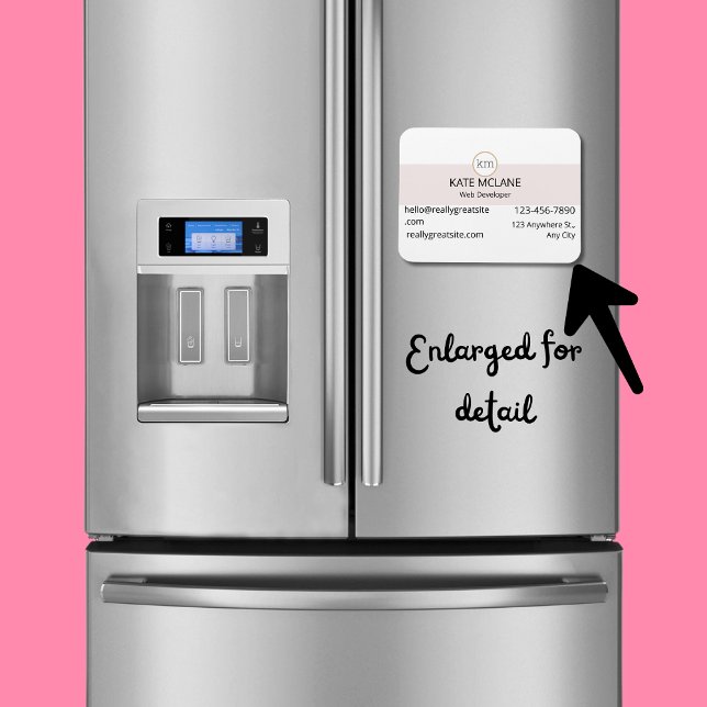 Magnet Flexible carte de visite esthétique rose Aimant photo flexi (Pink Aesthetic Business Card Magnet)