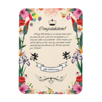 Magnet Flexible Carte de voeux pour le 80e anniversaire de Melinda