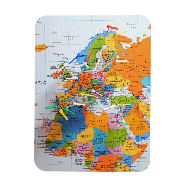 Magnet Flexible Carte de voyage colorée (Vertical)