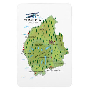 Magnet Flexible Carte de voyage Cumbria Angleterre poster de voyag