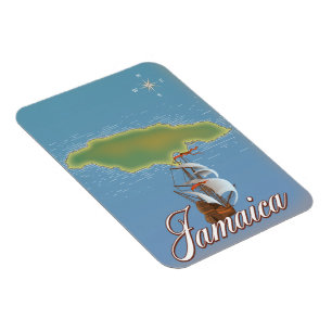 Magnet Flexible Carte de voyage de l'île jamaïcaine